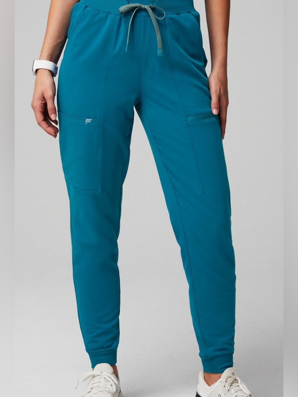 Fabletics Mid- Rise On-Call Scrub Jogger uniform pants teal/ core regular size S